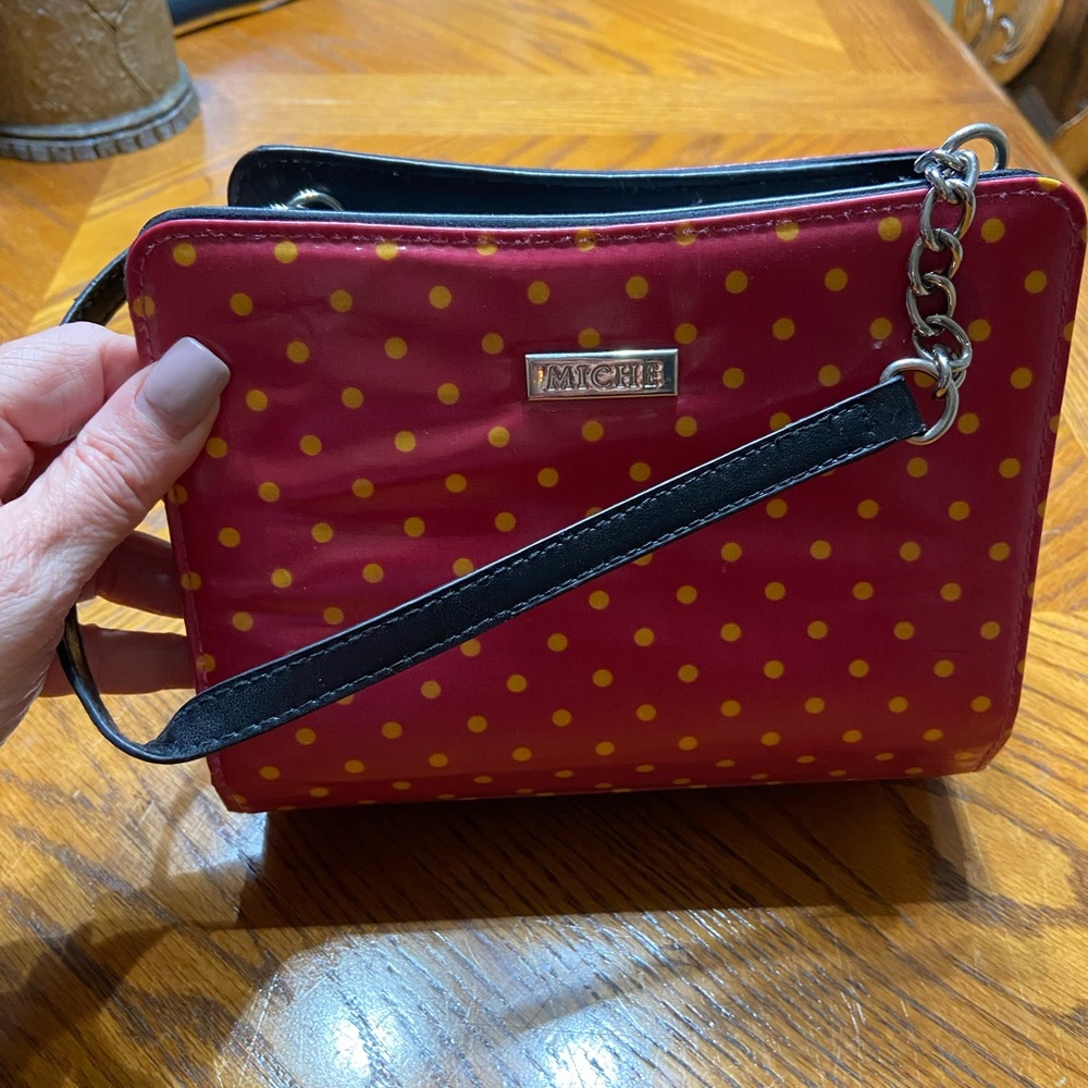 Miche mini bag w/ polka dot shell